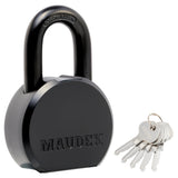 Maudex PML65 Professional Grade Padlock - High Security with Boron Alloy Shackle, All-Weather Protection, 5 Brass Keys. for Stor