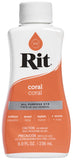 Rit All- Purpose Liquid Fabric Dye, 8 oz, Coral, 8 Fl Oz