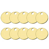 Lucky Line Solid Brass Round Tag - One Hole and 1-1/4 Inch Diameter, 100 Per Box (26012)