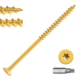 BNUOK Deck Screws 5 inch, Wood Screws #10 x 5, (198pcs) 5lb, Rust Resistant Epoxy Coated,Torx Drive Head Outdoor Decking Screws,
