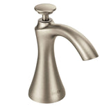 Moen S3946NL Transitional Deck Mounted Kitchen Soap Dispenser with Above the Sink Refillable Bottle, Polished Nickel