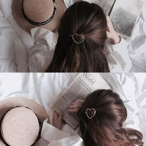 10 Pcs Hollow Smooth Love Heart Hair Pins Clip - Fashion Cute All-Match Hairpin Side Clamp Liu Hai Horse Tail Clip for Women Lad