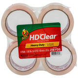 Duck HD Clear Packing Tape Refills 4 Rolls of Heavy Duty Shipping and Moving Packing Tape Clear Strong Packaging Tape for Bo