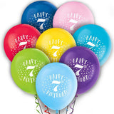 Happy 7th Birthday Party Latex Balloons 12 Assorted Colors 8 Pcs