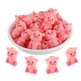 SALUOKE 12PCS 3D Pig Silicone Beads for Pens, 12Pcs Pig Silicone Focal Beads for Keychain Making DIY Handicraft(3D Pig )