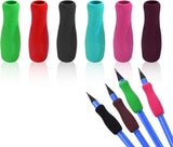 6Pcs Colour Special Supplies Foam Pencil Grips Soft Foam for Adults, Paint Brush Holder Ergonomic Open Slip Insert Pen Right Lef