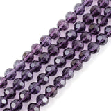 140pcs Czech 8mm Faceted Round Crystal Glass Beads Spacers Amethyst