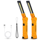 LED Worklight Flashlight, Suranew COB Rechargeable Work Lights with Magnetic Base 360 Degree Rotate and 5 Modes Portable Flood L