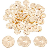 PH PandaHall 50pcs 14K Gold Plated Wavy Spacer Beads 8mm Brass Disc Beads