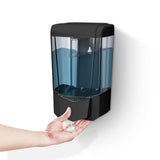 BEZADI Hand Liquid Soap Dispenser Wall Mount 20floz Commercial Single Head Manual Push Soap Dispensers ABS 9306 Black
