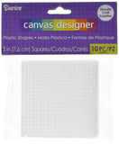 Darice 10Piece Square Plastic Canvas Shape, 3 by 3Inch, Clear
