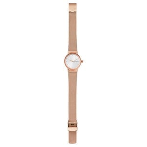 Skagen Women's Freja Lille Two-Hand Rose Gold Stainless Steel Mesh Band Watch (Model: SKW2665)