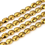 150pcs Czech 16mm Large Faceted Flat Oval Crystal Glass Beads Spacer Bulk Gold Aurum