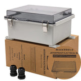 MAKERELE Small Waterproof Electrical Junction Box Clear ABS Plastic Dustproof Boxes Hinged Shell Outdoor Universal Project Enclo