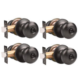 GOBEKOR 4 Pack Privacy Door Knobs Oil Rubbed Bronze Interior Door Knobs with Lock Bedroom Bathroom Door Knobs Bronze Door Hardwa