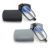 sevenplus 2 Pack Reading Glasses Blue Light Blocking, Anti UV Glare, Foldable Computer Spring Hinge Readers for Women Man 1.25X