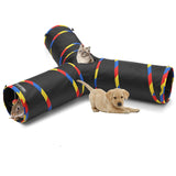SweetBin 3 Way Cat Tube Tunnel - Indoor Cat Toy Tunnels Includes Crinkle Paper, Mouse Toy - Connect More Tunnels - Pop Up Collap