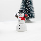 FG Square Snowman & Bird Accessories Figurines | Christmas Village House Collection for Christmas Decorations and Gift
