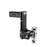 B&W Trailer Hitches Tow & Stow Adjustable Trailer Hitch Ball Mount - Fits 2.5 Receiver, Dual Ball (2 x 2-5/16), 8.5 Drop, 18,000