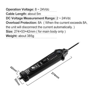 Allsun Automotive Electrical Circuit Tester Probe 2-24V Dc Pen Vehicle Power Diagnostic Tool Auto Wire Test Light Device System