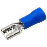 Baomain 0.187 Blue Female Insulated Spade Wire Connector 3/16'' Electrical Crimp Terminal 16-14 AWG 4.8 x 0.5mm FDD2-187 (100PCS