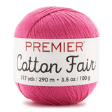 Premier Yarn Cotton Fair Solid Yarn, Bright Pink, 3 Pack