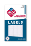 MACO White Rectangular MultiPurpose Labels, 3/4 x 1 Inches, 1000 Per Box (MS1216)