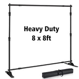 Photo Backdrop Stand - Heavy Duty Banner Holder Adjustable Photography Poster Stand - Height Up to 8x8 ft for Trade Show, Photo 