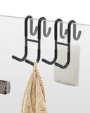 NACETURE Double Shower Door Hooks - Shower Hook Over The Door Towel Hook for Frameless Glass, Bathroom Hooks for Squeegee Rack, 