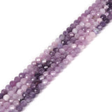 3mm Lepidolite Lithium Mica Faceted Gemstone Round Loose Beads Strand 15.5-16 DIY Jewelry Making