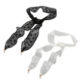 Ziranyu 2Pcs Lace Pearl Waist Chain Belt For Women, Floral Sheer Embroidered Ribbon Belt With Faux Pearl Tassel Accents, Vintage