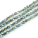 500pcs Czech Faceted Bicone Crystal 4mm (0.16 Inch) Small Glass Beads Spacer Bulk Green Peridot Shimmer