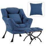 HomEastlly Lazy Chair with Ottoman, Modern Large Accent Lounge Chair with a Pillow, Leisure Sofa Armchair with Ottoman, Reading 