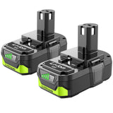 Nicetoro 2packs 18V 3.0Ah Battery Replacement for Ryobi 18V Battery P103 P104 Compatible with Ryobi 18V Cordless Power Tools