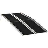 HOMCOM Wheelchair Ramp 6FT, Folding Aluminum Threshold Ramp with NonSlip Surface, Transition Plate, 594lbs Weight Capacity for 