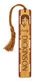 American Poet - Emily Dickinson Portrait and Name, Engraved Wooden Bookmark - Made in USA