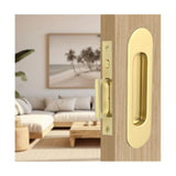 Fihatokus Sliding Pocket Door Handles,6 inch Oval Recessed Flush Finger Pulls,304 Stainless Steel Pocket Door Hardware, Hidden E