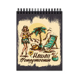 Vprint Hawaii Travel Spiral Wiro Unruled Blank Pages Notebook Diary Journal Drawing Book Black Paper A4 (Size 8X11)