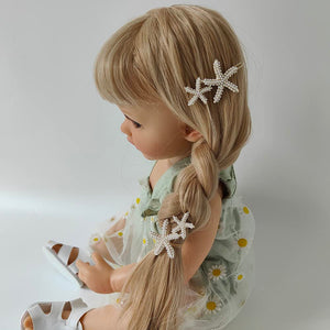 Starfish Hair Clip Bride Hair Barrettes Wedding Head Pieces Ponytail Holder Hair Accessories for Women and Girls (Style1-2Pcs)