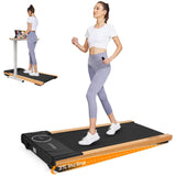 Wood Walking Pad Treadmill for Home Office, Portable Treadmills with Incline, Quiet 2.5HP Walking Machine with Remote Control, W