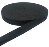 50 Yards Herringbone Tape Ribbon, Cotton Ribbon for Sewing (Black, 1in)