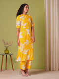 Anni Designer Women'S Rayon Viscose Straight Printed Kurta With Pant (Sunoni Yellow-Vks04_L_Yellow_Large),Yellow,L,,,