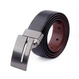 Bacca Bucci MenS Reversible Classic Dress Belt Italian Top Smooth Genuine Leather Black & Brown With Rotating Metal BuckleBlac