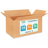 Extra Large Shipping & Moving Boxes 28 x 14 x 14 inches (5-Pack) - Extra Strength 200 lb vs Regular - Corrugated Strong Cardboar