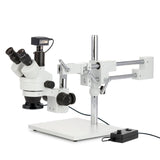 AmScope SM4T Series Trincocular SimulFocal Zoom Stereo Microscope 3.5X90X Magnification with 144 LED Ring Light and 18MP USB 