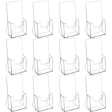 MaxGear Acrylic Brochure Holder 4 Inch, Clear Plastic Countertop Literature Holders, Trifold Flyer Display Stand for Pamphlets, 