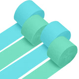 4 Crepe Paper Streamers Rolls, 328ft Pack of Mint Green and Blue Crepe Paper for Wedding Ocean Theme Engagements Birthday Party 