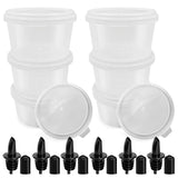 6 Pack Shaved Ice Molds for Hawaiian Shaved Ice Snow Cone Treats. Extra Lids Plus 6 Bottle Pouring Spouts. BPA-free reusable Cup