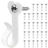 Dapute 30 Pack String Light Hooks, Metal Steel Hooks for Outdoor String Lights, Screw in Lights Clips for Light Wire Outside Han