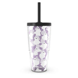 Tervis Ghostly Gathering Made in USA Double Walled Insulated Tumbler Travel Cup Keeps Drinks Cold & Hot, 24oz with Straw Lid, Cl